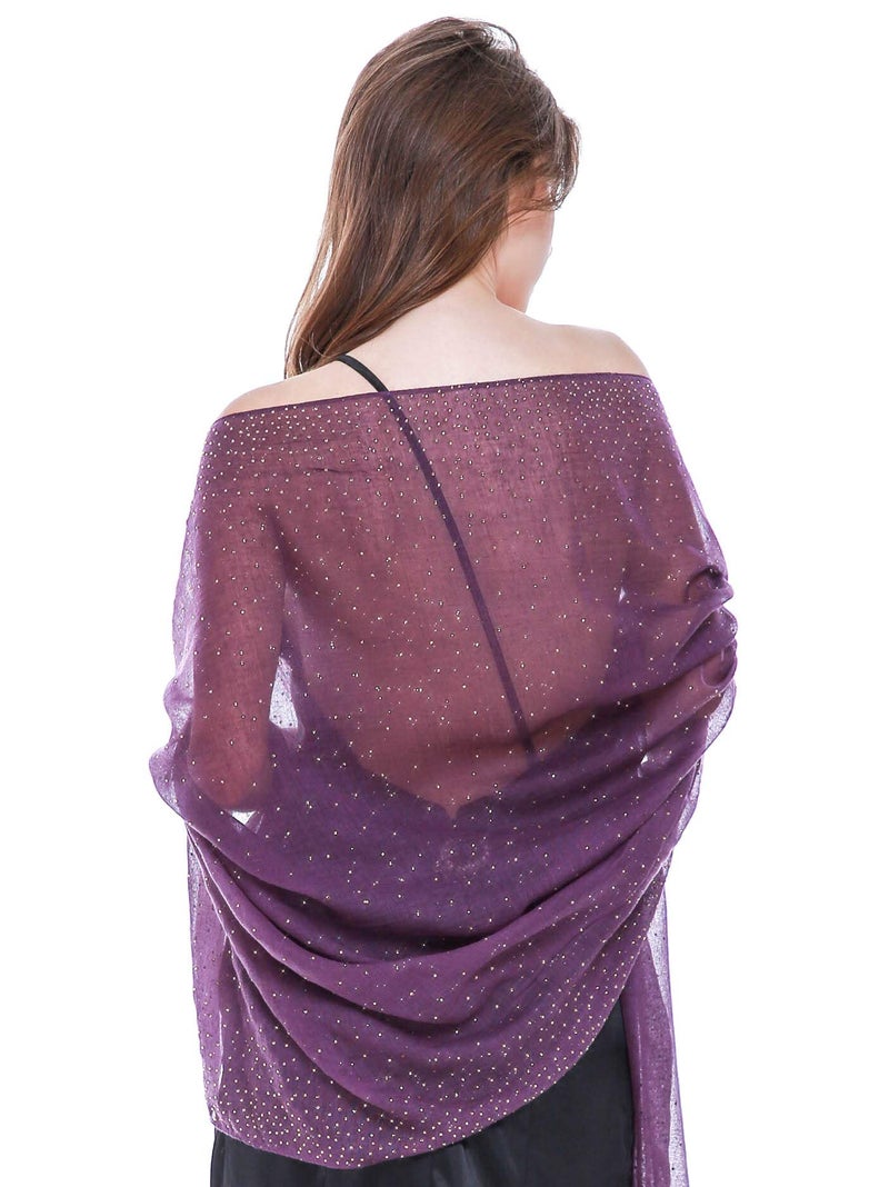 BANETTETA Purple Shawl Scarf Pashmina, Purple Scarf For Women Dress Shawl For Women Formal - Image 1